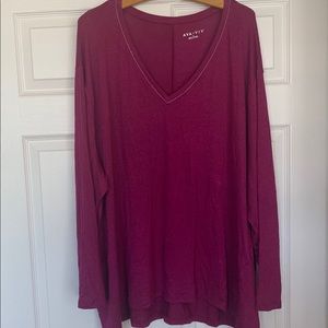 Long sleeve v neck shirt with beaded detail. NWT